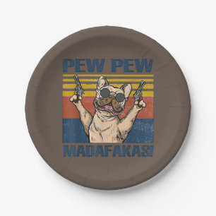 Assiettes En Carton Amoureux de les chiens Bulldog Pew Pew Madafakas