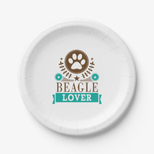 Assiettes En Carton Amoureux des chiens beagle