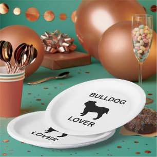 Assiettes En Carton amoureux du bouledogue