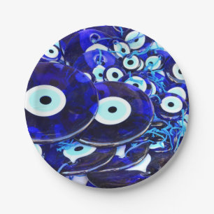 Assiettes En Carton Amulettes des yeux bleus
