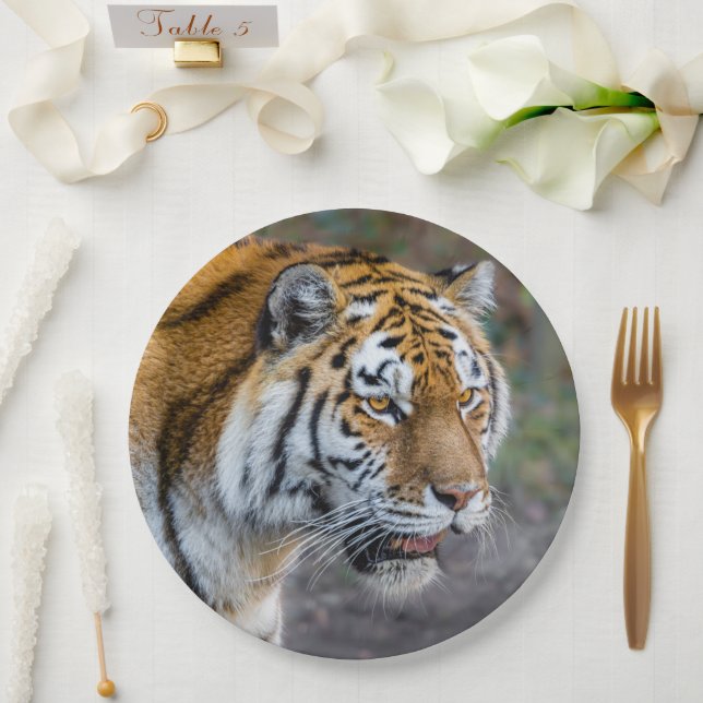 Assiettes En Carton Amur tiger (Mariage)