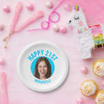 Assiettes En Carton Amusant 21e anniversaire CUSTOM TEXTE Photo Turquo<br><div class="desc">🥂 Créez une plaque papier amusante 21ème anniversaire avec votre texte et votre photo. Décor photo d'anniversaire amusant dans un design rétro moderne. L'année est personnalisable pour convenir à n'importe quelle année d'anniversaire, que ce soit votre 21ème, 30ème, 40ème, 50ème ou 60ème anniversaire ! Pour obtenir l'effet coupe s'il vous...</div>
