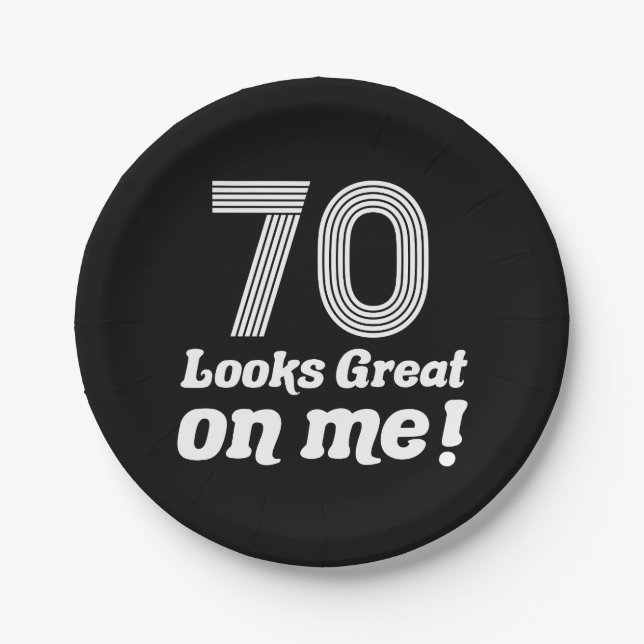 Assiettes En Carton Amusant 70e anniversaire pour elle (Devant)