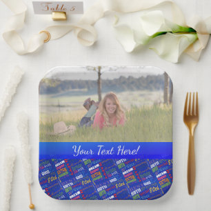 Assiettes En Carton Amusant 80ème anniversaire fête Monogramme personn