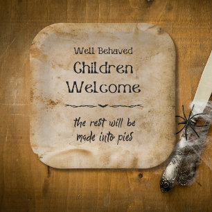 Assiettes En Carton Amusant Accueil Vintage Enfants Fête d'Halloween