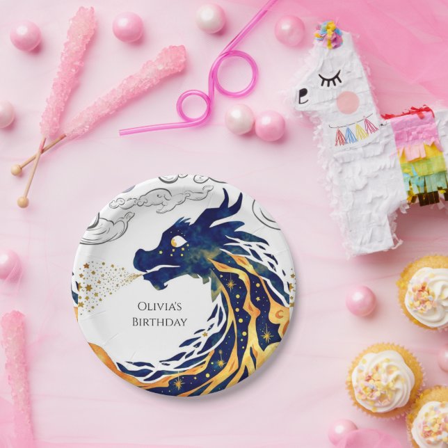 Assiettes En Carton Amusant Majestic Dragon Anniversaire (Fête)