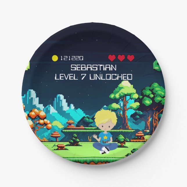 Assiettes En Carton Amusant Novelty Computer Jeu Anniversaire Fête (Devant)