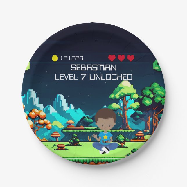 Assiettes En Carton Amusant Novelty Computer Jeu Anniversaire Fête (Devant)