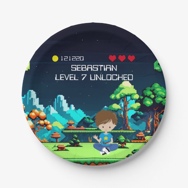 Assiettes En Carton Amusant Novelty Computer Jeu Anniversaire Fête (Devant)