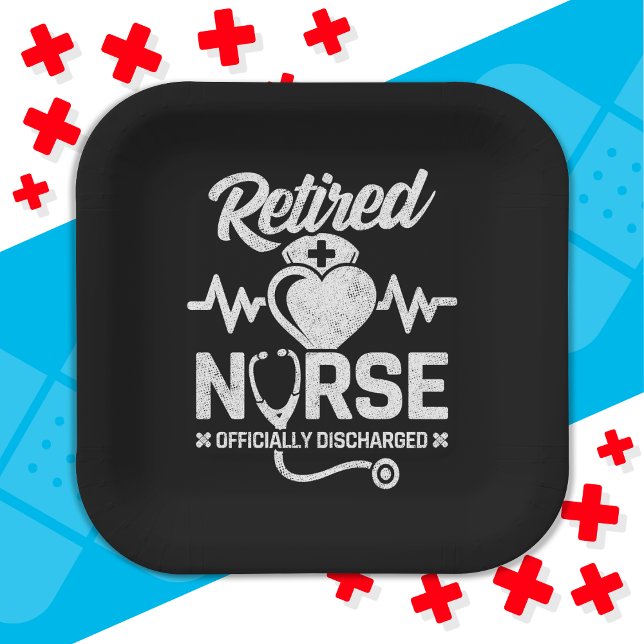 Assiettes En Carton Amusante Infirmière retraitée Plaisanterie Infirmi (Créateur téléchargé)