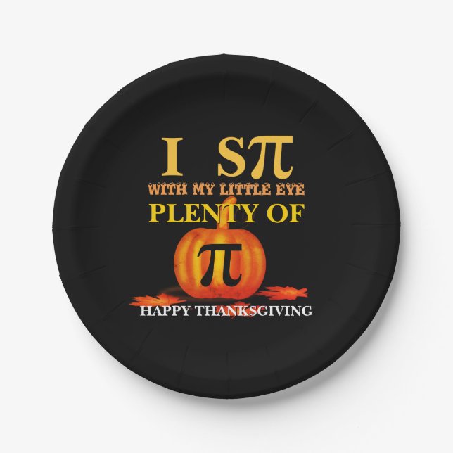 Assiettes En Carton Amusants J'ESPIONNE CITROUILLE PIE Thanksgiving (Devant)