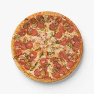 Assiettes En Carton Amusants Nouveautés Cool Fromage Pizza Grill Party