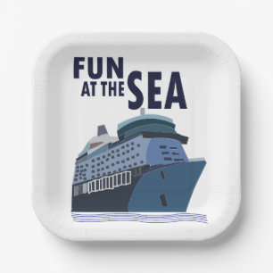 Assiettes En Carton Amusement À La Croisière En Mer Fête Sur Le Bateau