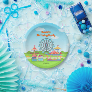 Assiettes En Carton Amusement Park Funfair Chilthday Party