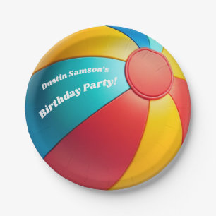 Assiettes En Carton Amusement Summer Beach Ball Volley Anniversaire