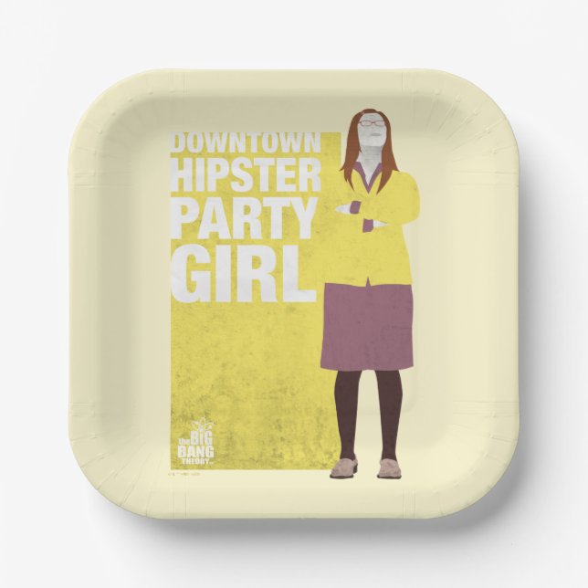 Assiettes En Carton Amy | Downtown Hipster Party Girl (Recto)