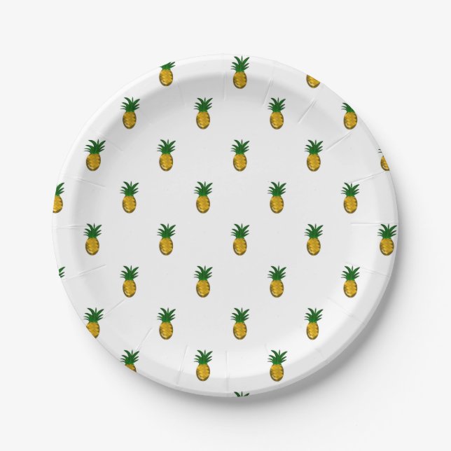 Assiettes En Carton Ananas Doré Sucré (Devant)