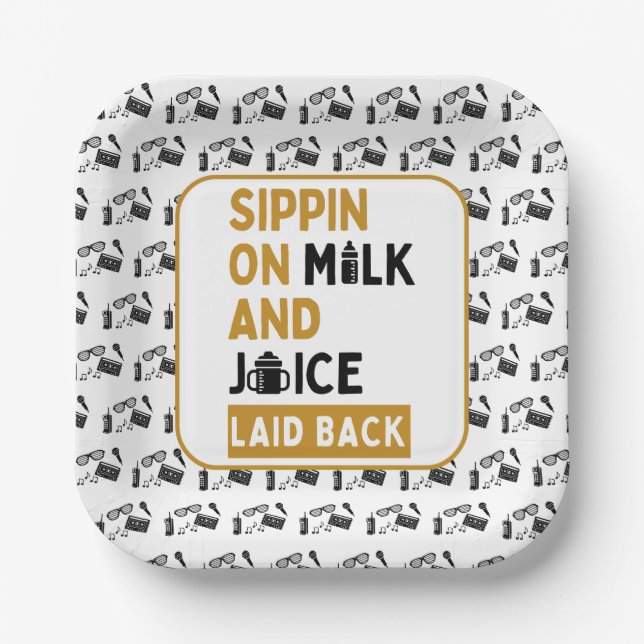 Assiettes En Carton Ancien Hip hop 90 1er anniversaire| Baby shower (Recto)