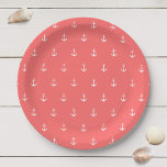 Assiettes En Carton Ancre blanche avec couleur Arrière - plan modifiab<br><div class="desc">Plaques papier avec un motif d'ancrage blanc avec une couleur arrière - plan modifiable (cliquez sur personnaliser et modifiez la couleur arrière - plan). Ils fabriquent de grandes assiettes en papier pour une fête de plage ou de thème nautique. Pour ajouter du texte, cliquez sur personnaliser. *Veuillez noter que le...</div>