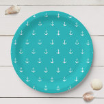 Assiettes En Carton Ancre blanche avec couleur Arrière - plan modifiab<br><div class="desc">Plaques papier avec un motif d'ancrage blanc avec une couleur arrière - plan modifiable (cliquez sur personnaliser et modifiez la couleur arrière - plan). Ils fabriquent de grandes assiettes en papier pour une fête de plage ou de thème nautique. Pour ajouter du texte, cliquez sur personnaliser. *Veuillez noter que le...</div>