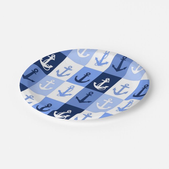 Assiettes En Carton Ancres  (Angle)