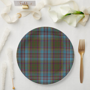 Assiettes En Carton Anderson Clan Tartan Plaid Motif Scottish