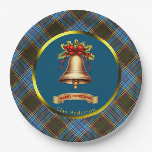 Assiettes En Carton Anderson Tartan Noël personnalisé