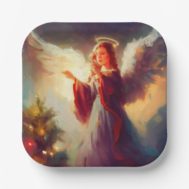 Assiettes En Carton Ange de Noël 3 (Recto)