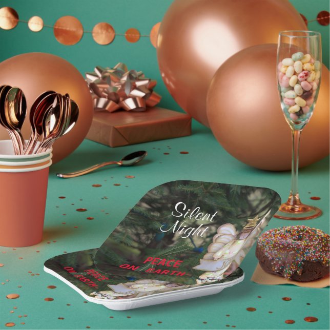 Assiettes En Carton Angel Joy Silent Night Peace (Multi)