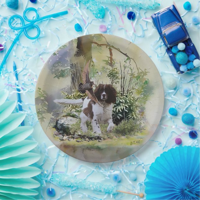 Assiettes En Carton Anglais Springer Spaniel (Fête)