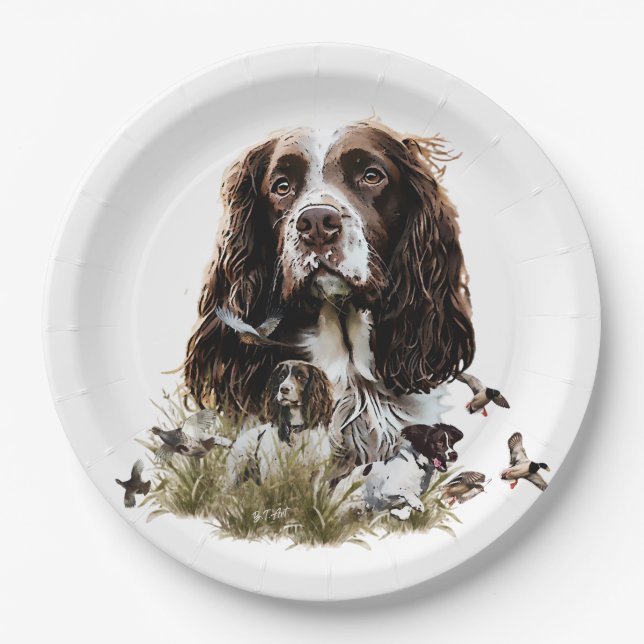 Assiettes En Carton Anglais Springer Spaniel (Devant)