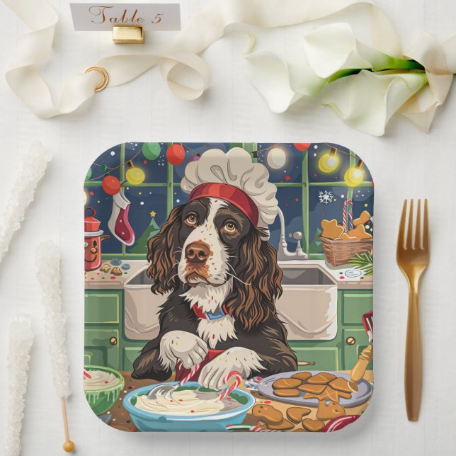 Assiettes En Carton Anglais Springer Spaniel Gastronomie : Festif (Mariage)