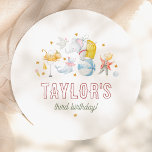 Assiettes En Carton Animal Circus | Carnaval d'aquarelle<br><div class="desc">Ajoutez un peu de plaisir à votre fête d'anniversaire avec ces plaques en papier! Fabriqué pour correspondre à notre collection de photos d'anniversaire du Carnaval de cirque animal, ce design comprend des animaux dessinés à la main, un chat qui saute dans un cerceau, un éléphant qui s'équilibre sur une boule,...</div>