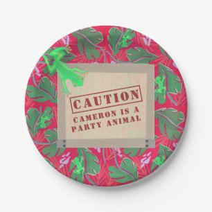 Assiettes En Carton Animal de fête Tropical Rainforest Anniversaire Pe