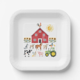 Assiettes En Carton Animaux de ferme Anniversaire