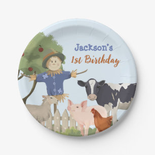 Assiettes En Carton Animaux de ferme Anniversaire, Barnyard Party