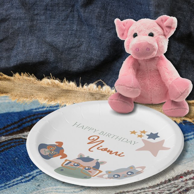 Assiettes En Carton Animaux de ferme Anniversaire Fête Enfants (Farm Animal Birthday Paper Plate Cow Cat Dog)