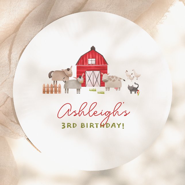 Assiettes En Carton Animaux de ferme Barnyard Bash fête d'anniversaire (Créateur téléchargé)