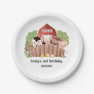 Assiettes En Carton Animaux de ferme mignons Anniversaire