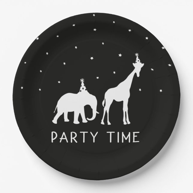 Assiettes En Carton Animaux de fête (Devant)