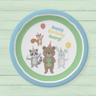 Assiettes En Carton Animaux de fête d'anniversaire