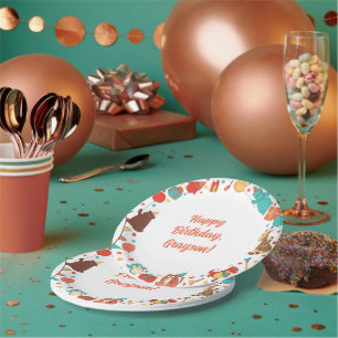 Assiettes En Carton Animaux de Fête et Confettis Anniversaire Enfants 