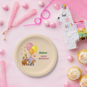 Assiettes En Carton Animaux de fête moderne Couleur arc-en-ciel Annive