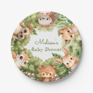 Assiettes En Carton Animaux de forêt Cute Cubs Baby shower nature sauv