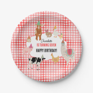 Assiettes En Carton Animaux de la Fête des Animaux de la Ferme pour En