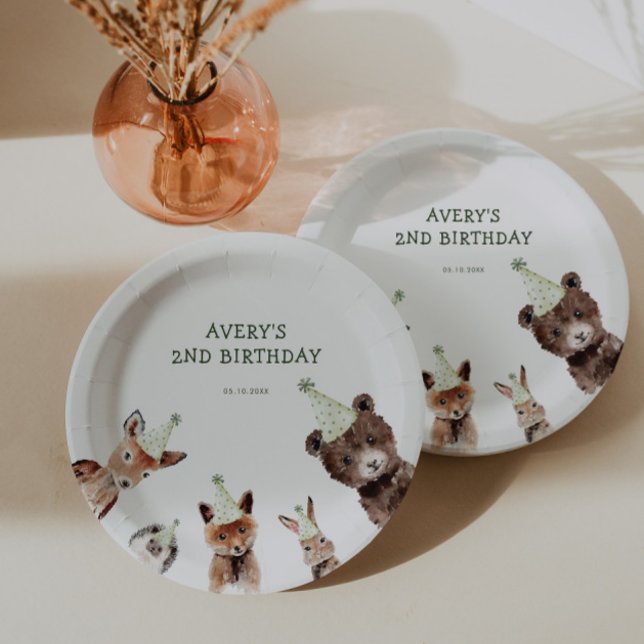 Assiettes En Carton Animaux de la fête des bois (Créateur téléchargé)