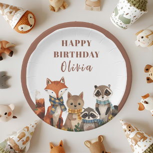 Assiettes En Carton Animaux de la fête des bois   Animaux forestiers