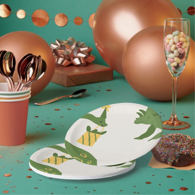 Assiettes En Carton Animaux de la fête des rues Anniversaire (Multi)