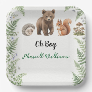 Assiettes En Carton Animaux de la forêt de boisland bébé shower