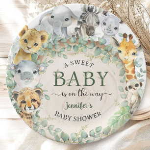 Assiettes En Carton Animaux de la jungle Safari Baby Shower Tropical  